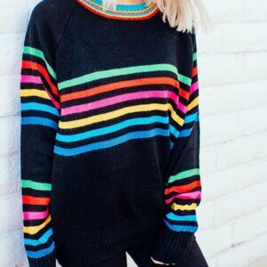 Dressed in Lala Oversized Rainbow Sweater